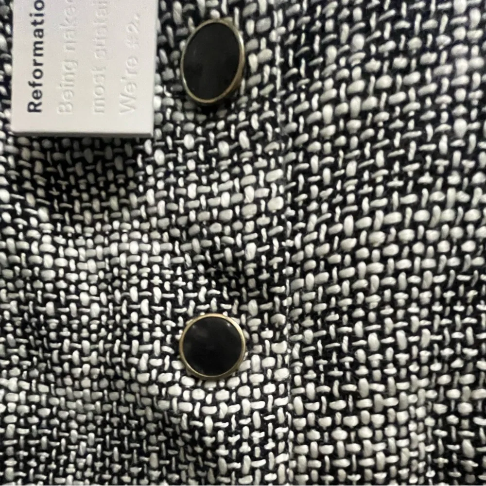 Reformation Olivette dress size 8 black/white tweed NEW NWT - Picture 6 of 15